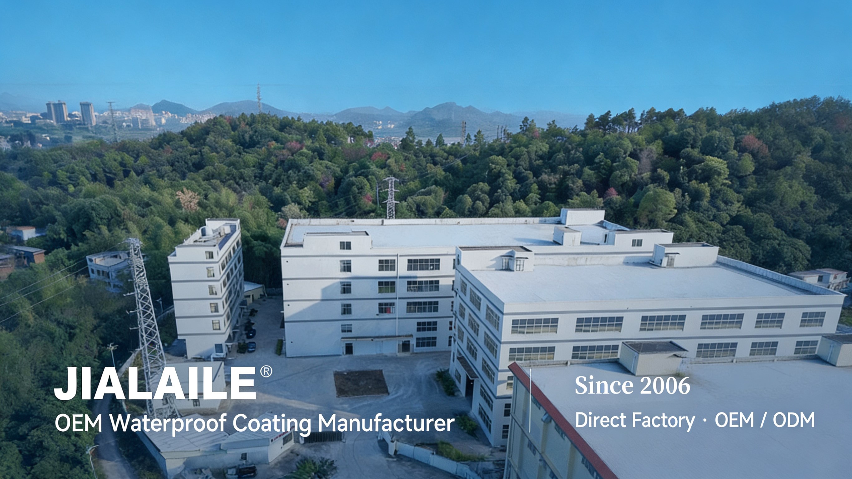 Aerial view of the JIALAILE factory and production buildings